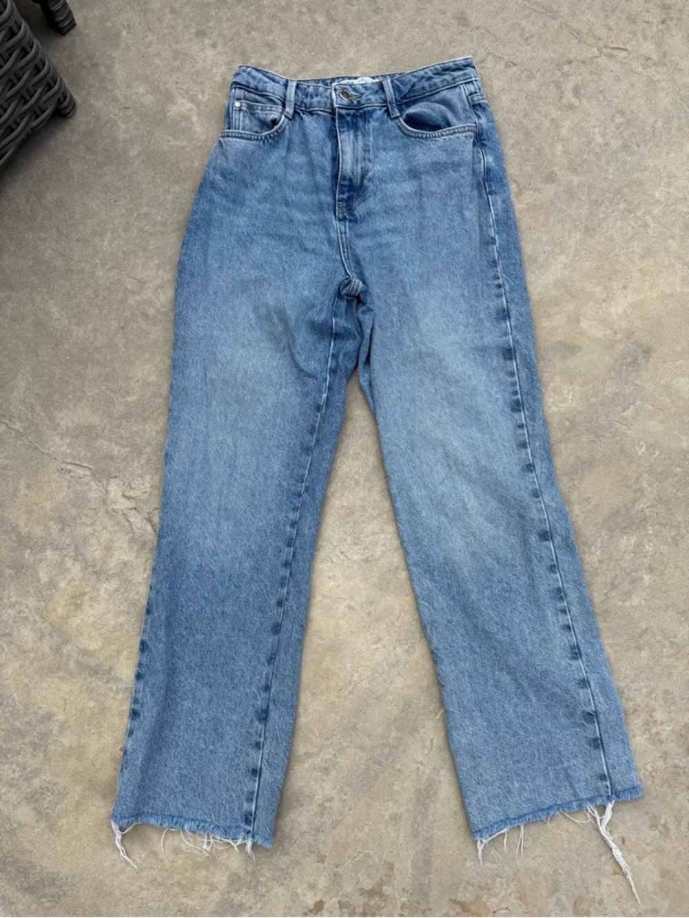 Zara Light Blue Straight-Leg Jeans